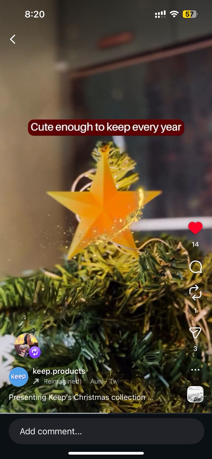 Christmas Tree Decor - Gold Star